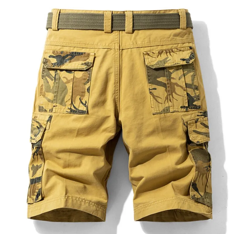 Overalls Casual Boys Camouflage Pocket Stitching Men's Shorts