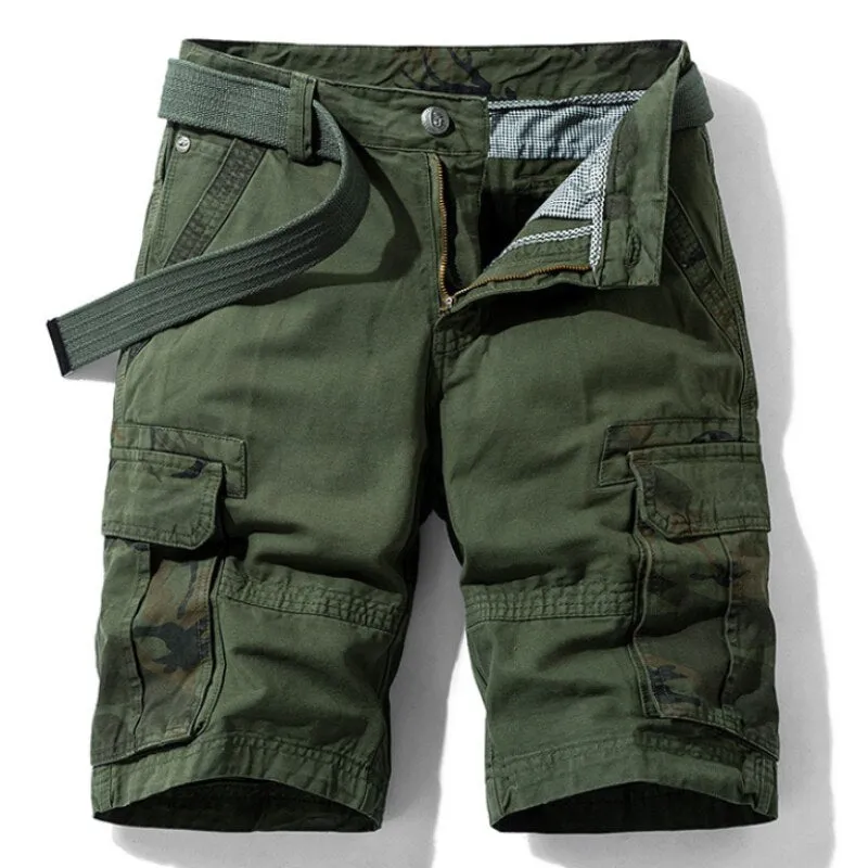 Overalls Casual Boys Camouflage Pocket Stitching Men's Shorts