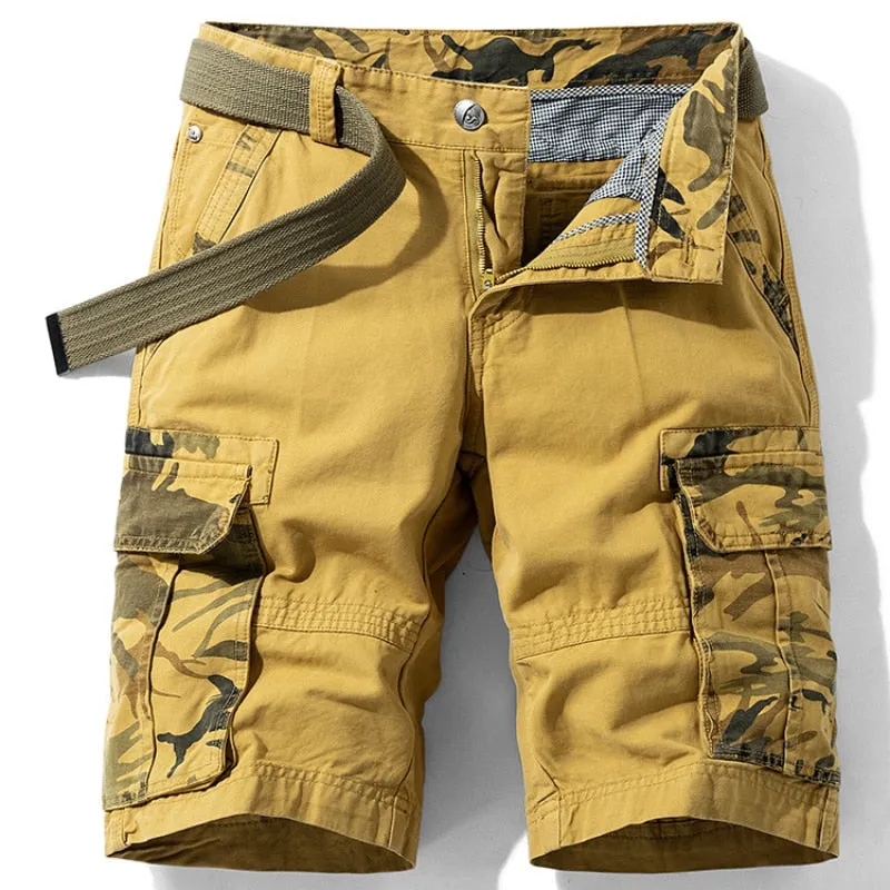 Overalls Casual Boys Camouflage Pocket Stitching Men's Shorts