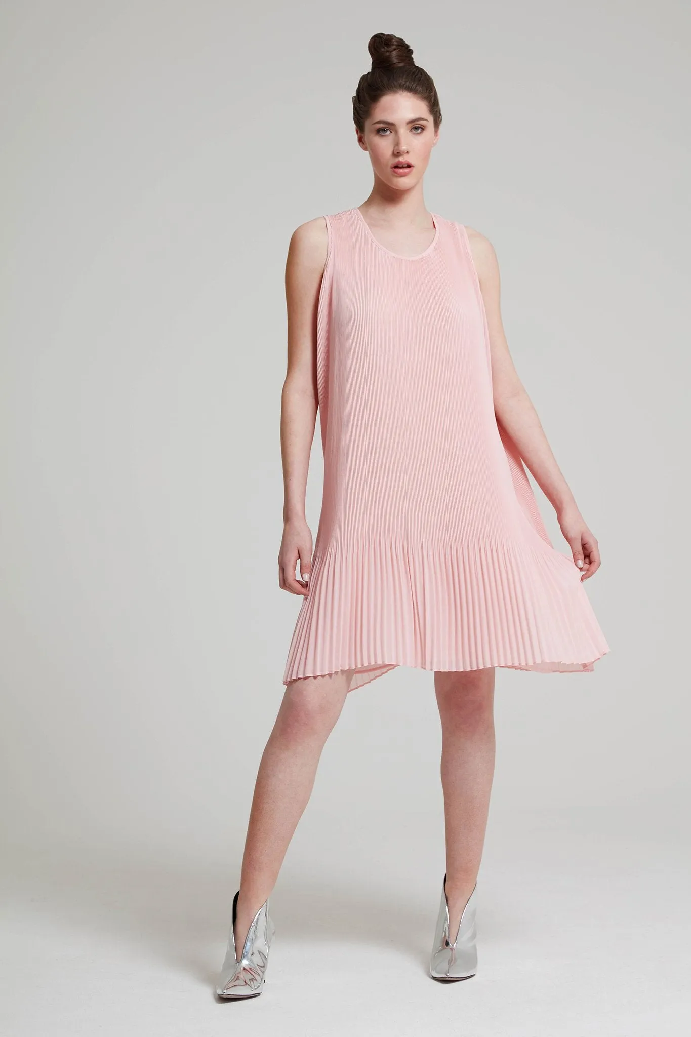 Pleated Crepe Georgette Dress