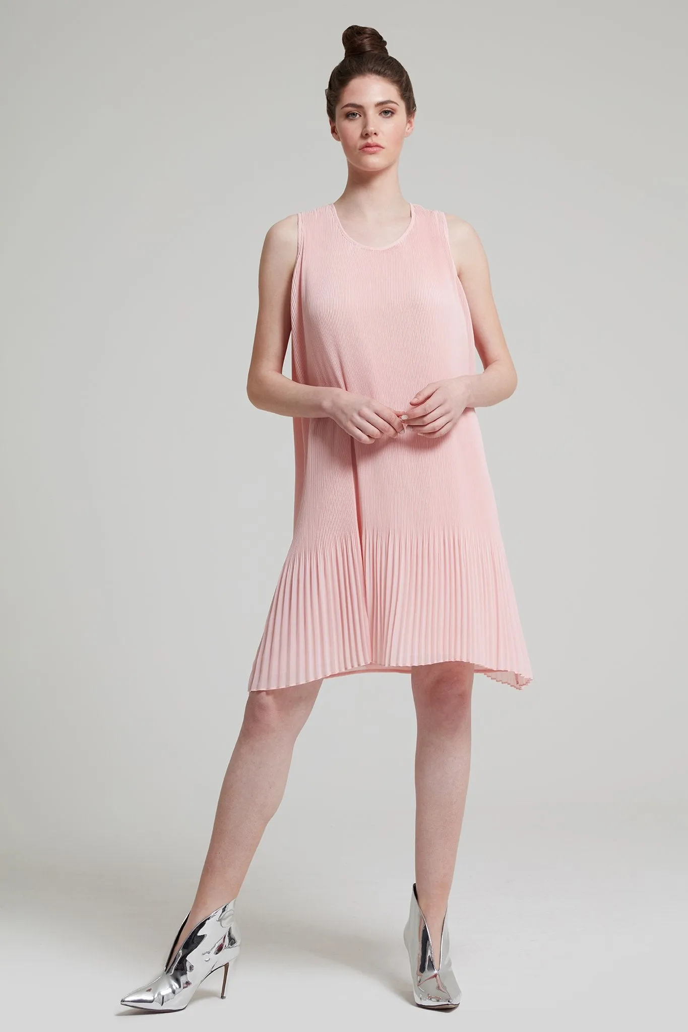 Pleated Crepe Georgette Dress