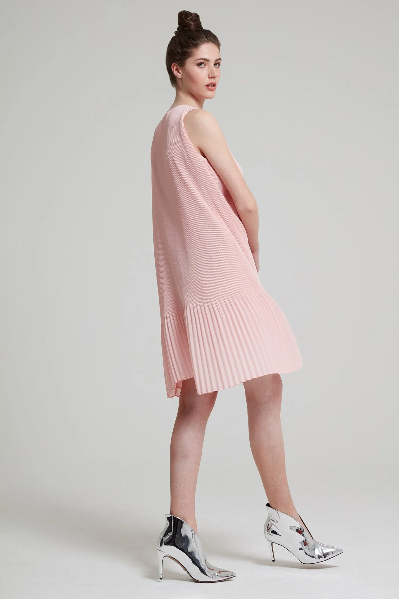 Pleated Crepe Georgette Dress