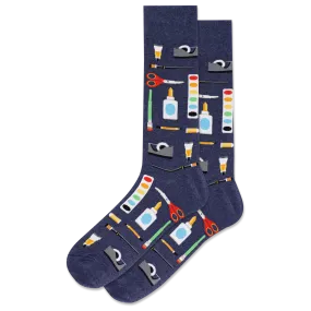 "Arts and Crafts Supplies" Crew Socks by Hot Sox