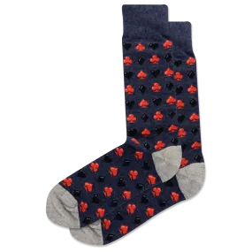 "Playing Card Suits" Crew Socks by Hot Sox - Large