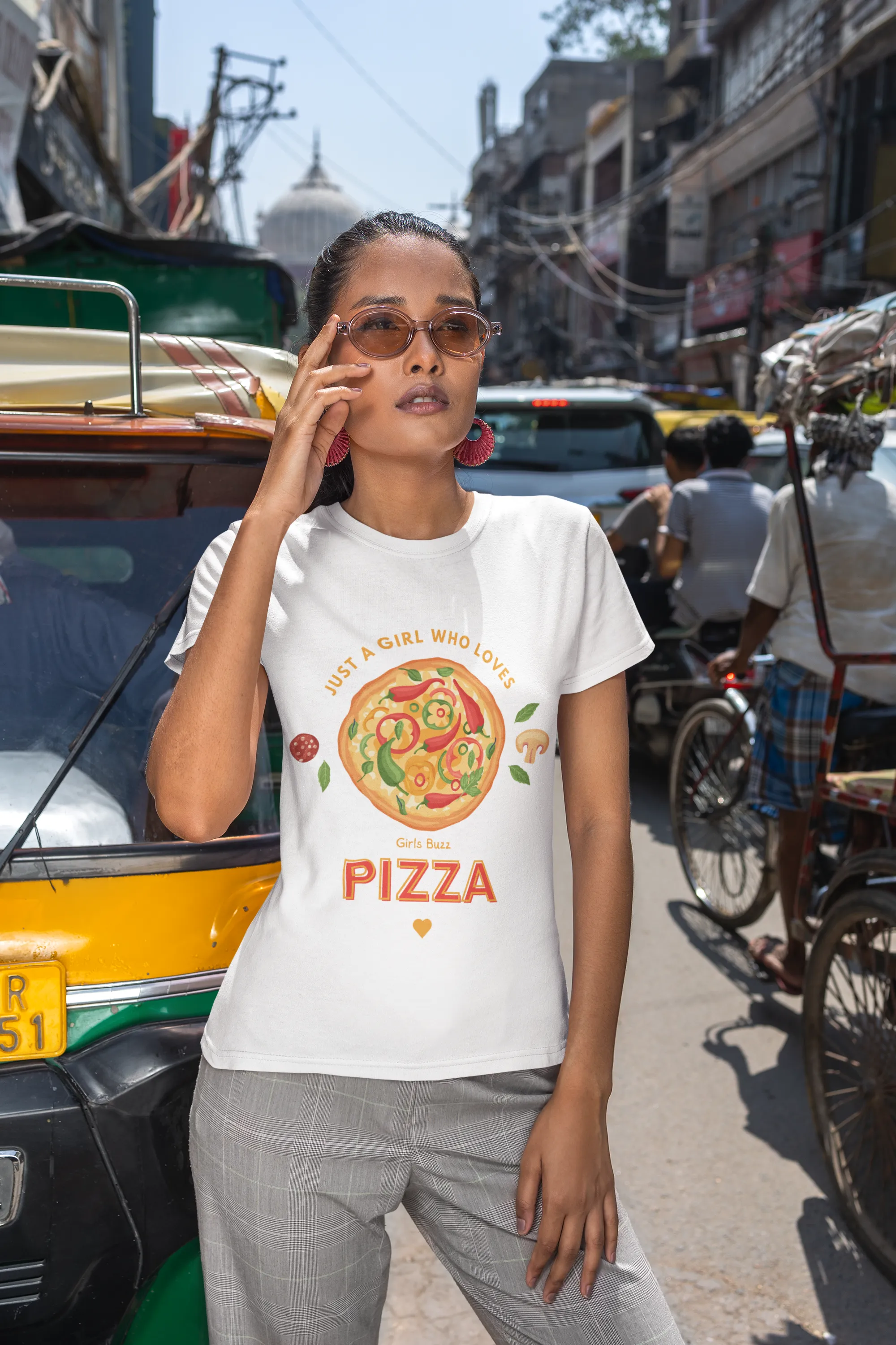 Regular Fit Foodie Women Cotton Tshirt - Pizza Lover