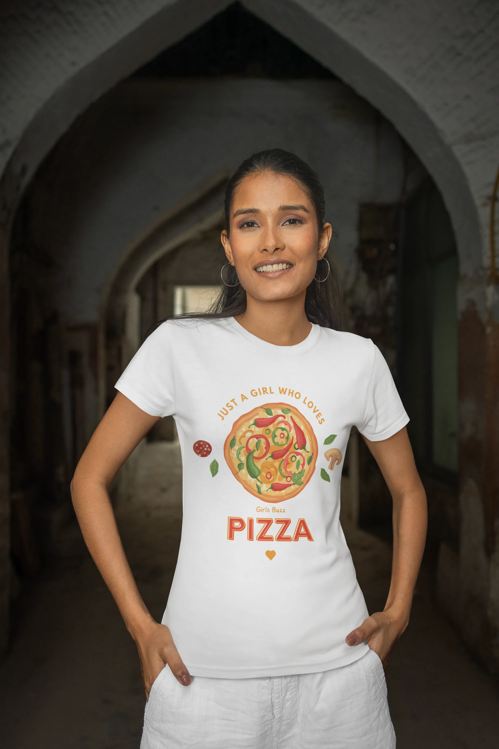 Regular Fit Foodie Women Cotton Tshirt - Pizza Lover