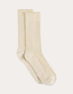 Ribbed Crew Socks - Oatmeal