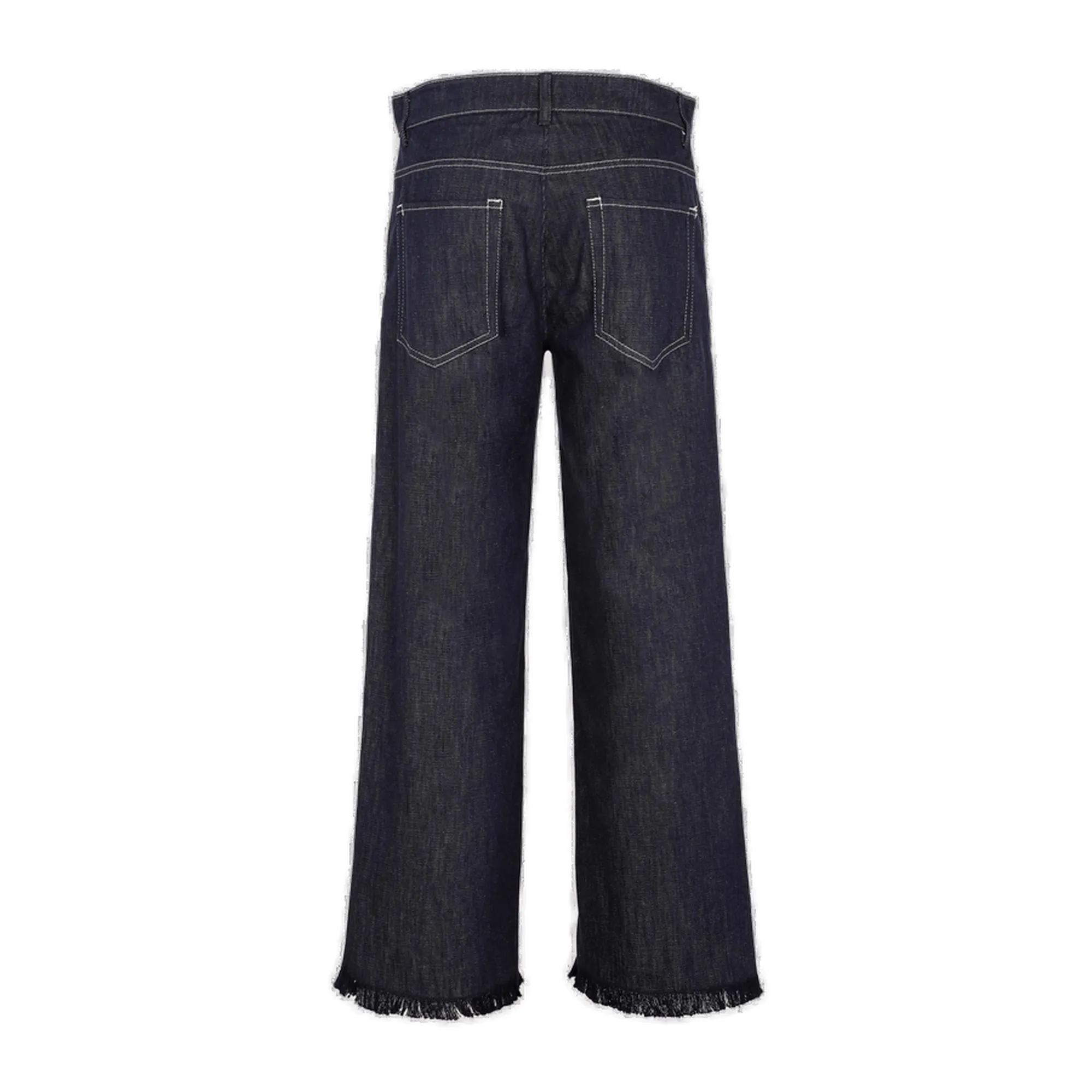 'S Max Mara Fringe Detailed Straight Leg Jeans