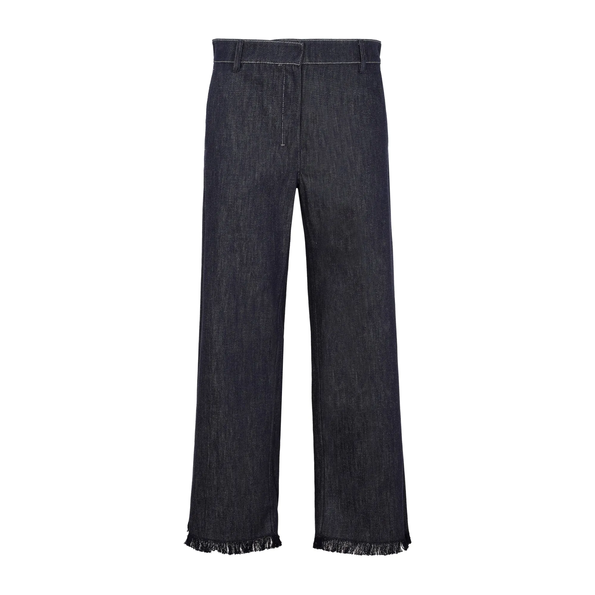 'S Max Mara Fringe Detailed Straight Leg Jeans