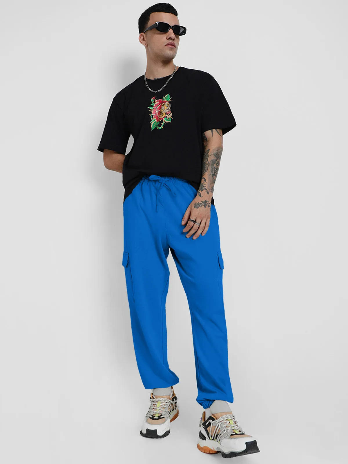 Skydiver Solid Baggy Fit Cargo Joggers