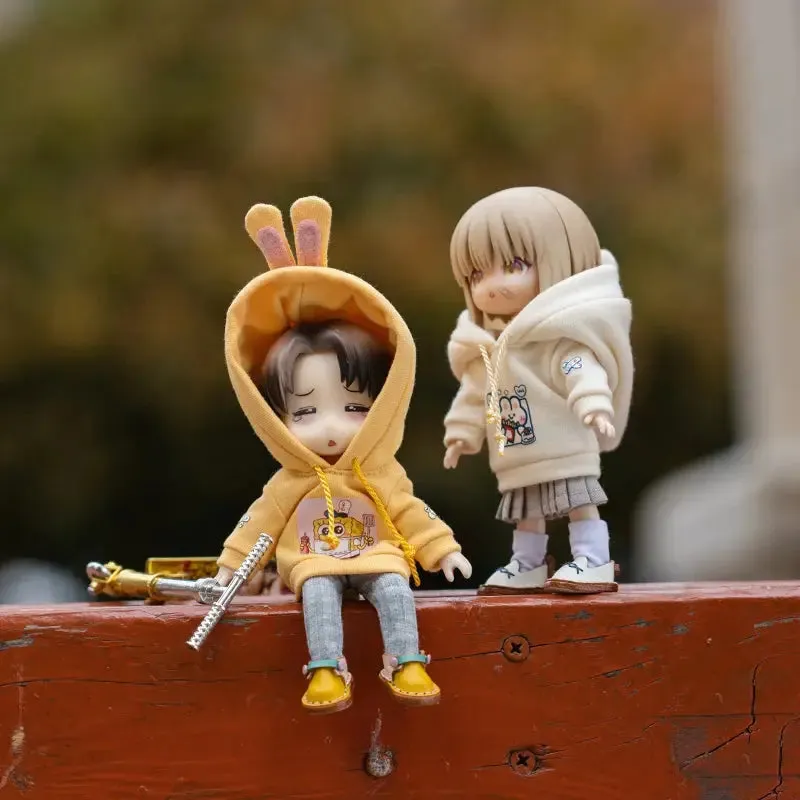 Suki OB11 Rabbit Ear Hooded Sweater – Cartoon Clothes for Penny, GSC, Nendoroids, Molly, Obitsu11, 1/12 BJD Doll