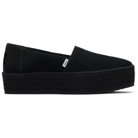 Valencia Black Suede Espadrille Platform