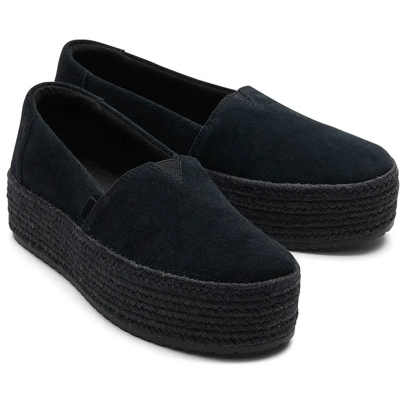 Valencia Black Suede Espadrille Platform