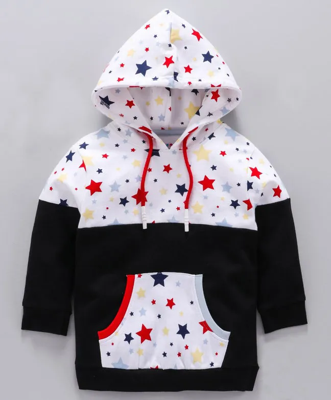 Ventra Girls  White Star Print Hood