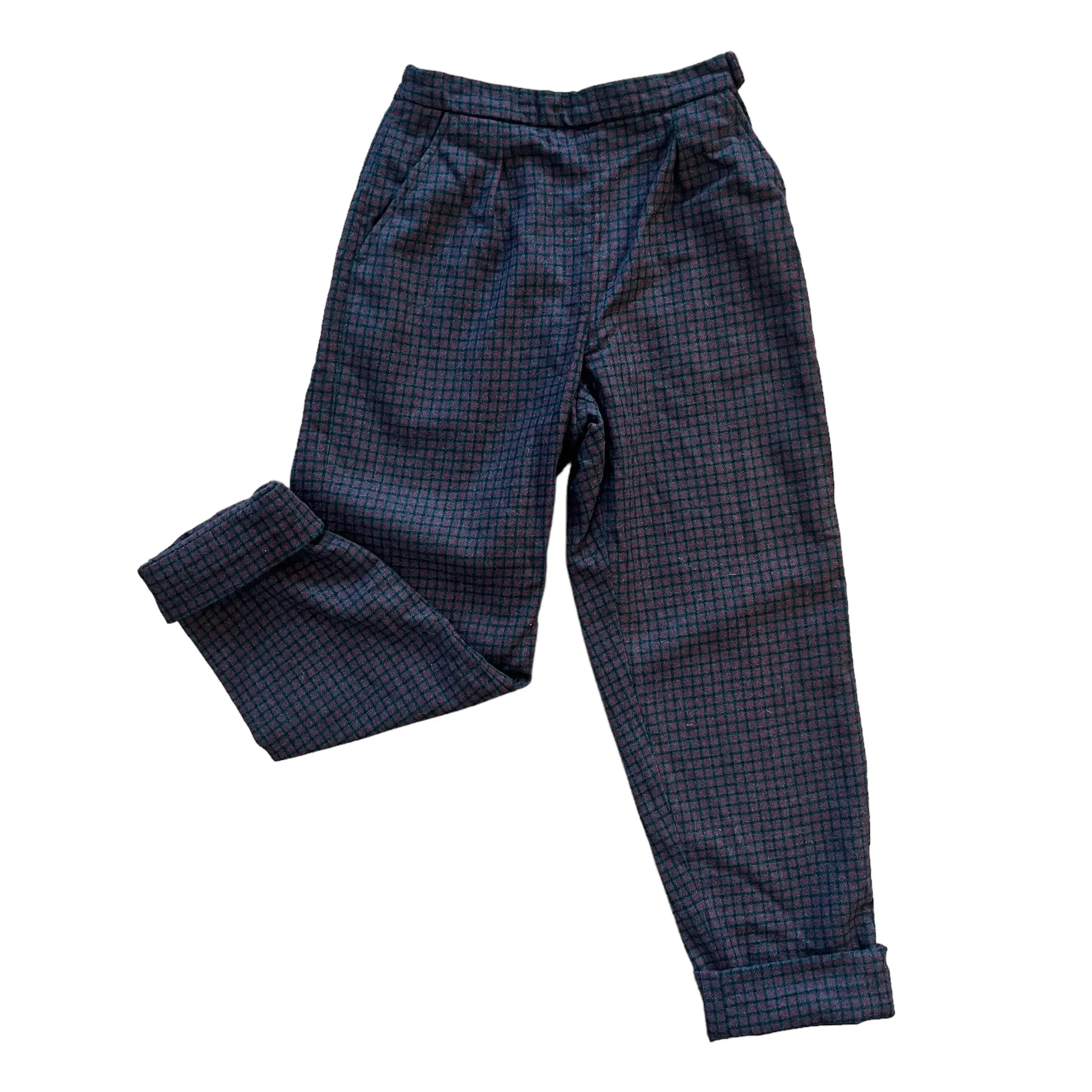 Vintage 1960s Checkered Trousers / 10-12Y