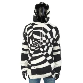 x Harry Wyld "Spider” Print Oversized Hoodie In Black And White Cotton Fleece