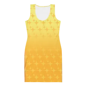 Yellow Ghost Sparkle Bodycon Tank Dress (Adult XS-XL)