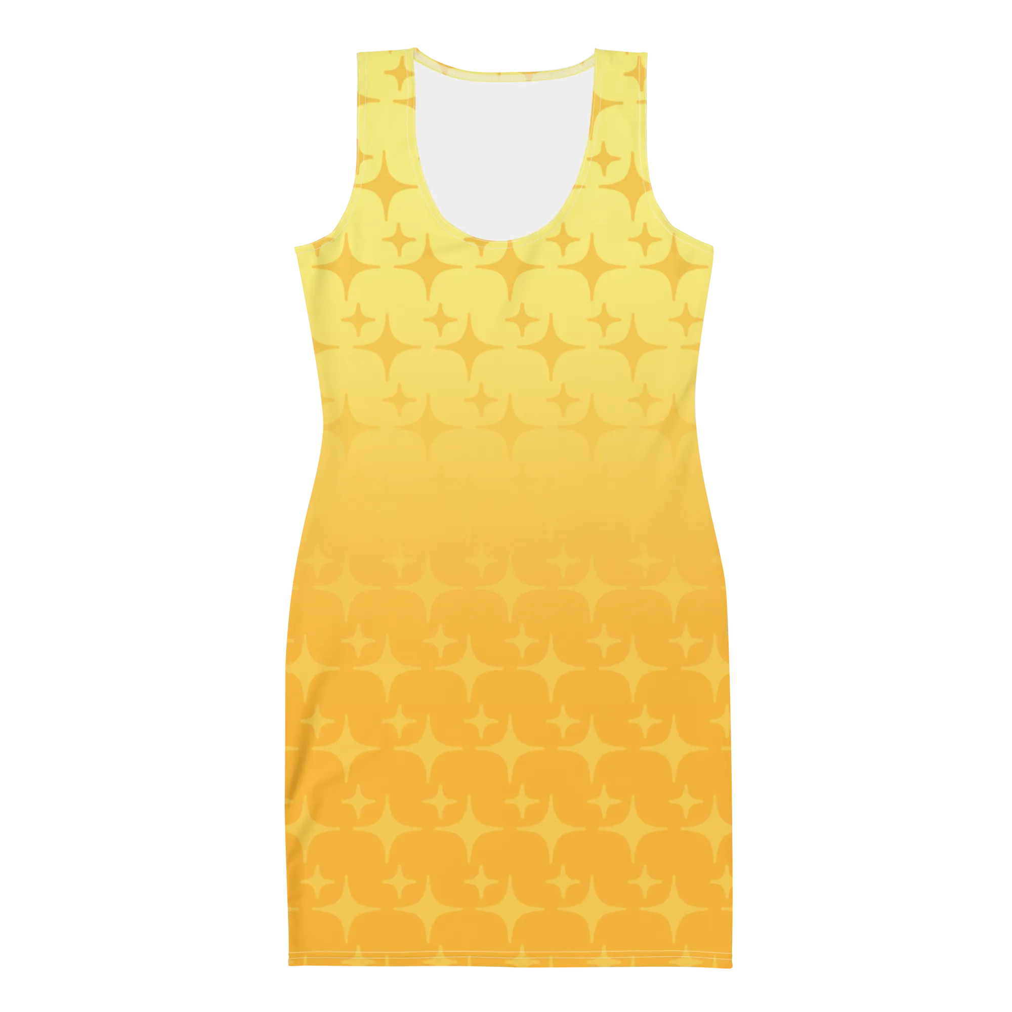 Yellow Ghost Sparkle Bodycon Tank Dress (Adult XS-XL)